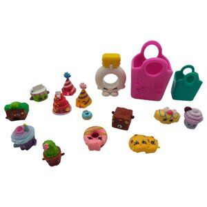 Shopkins Miniature and Regular Sized Collectible Toy Pieces Lot Ring Party Hat